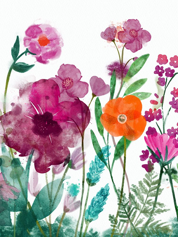 Vibrant Wild Flowers 2 art print by Juliet Rose Philips for $57.95 CAD