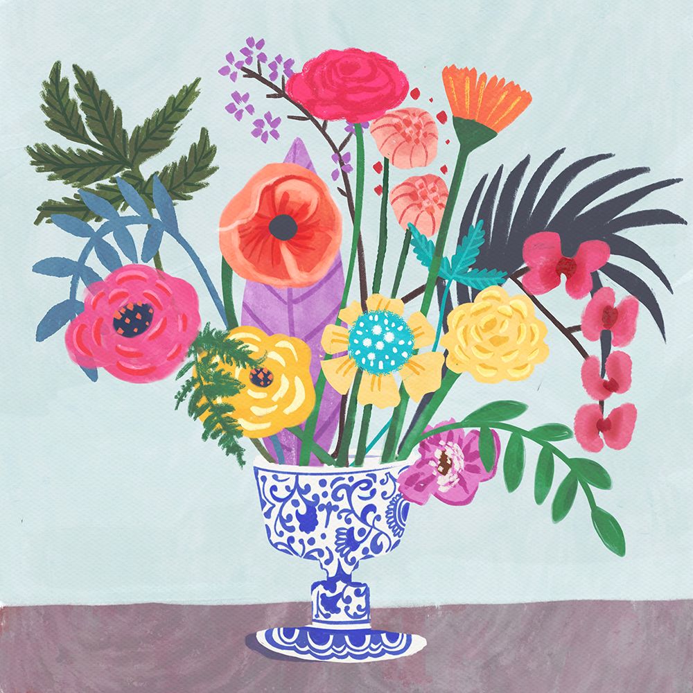 Delft Bright Blooms art print by Juliet Rose Philips for $57.95 CAD