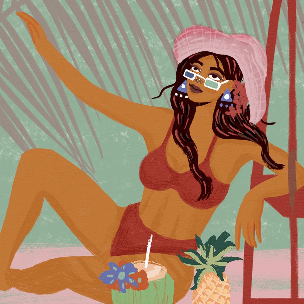 Tropical Coconut Sip art print by Juliet Rose Philips for $57.95 CAD