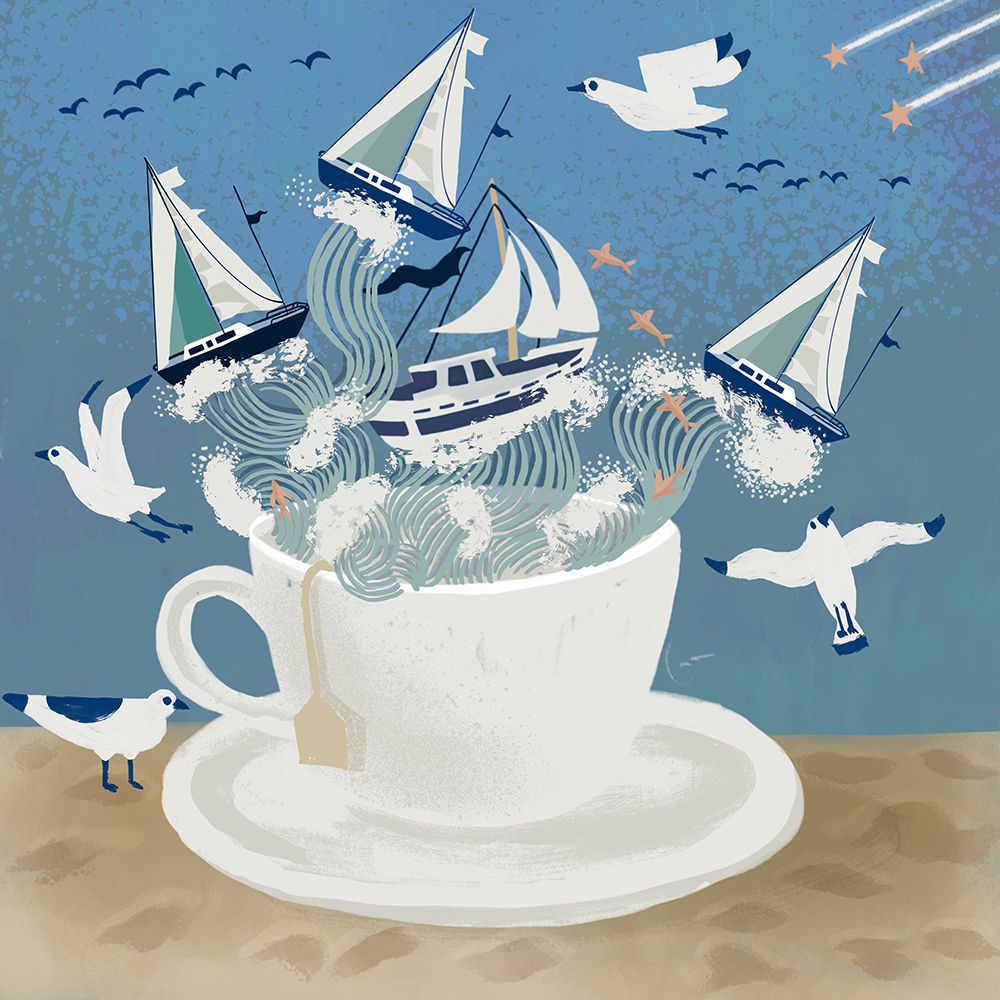 Whimsical Sailboat 1 art print by Juliet Rose Philips for $57.95 CAD