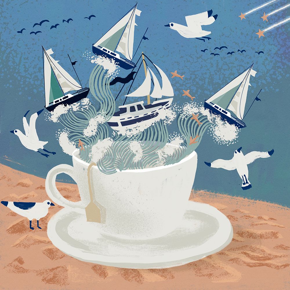 Whimsical Sailboat 2 art print by Juliet Rose Philips for $57.95 CAD