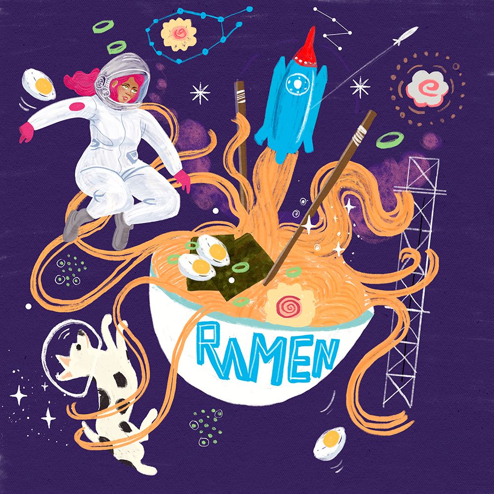 Ramen Lady Astronaut 2 art print by Juliet Rose Philips for $57.95 CAD