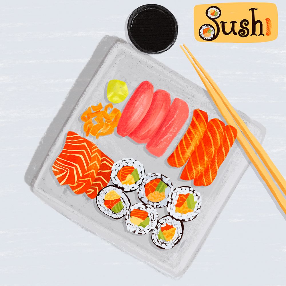 Sushi 2 art print by Juliet Rose Philips for $57.95 CAD