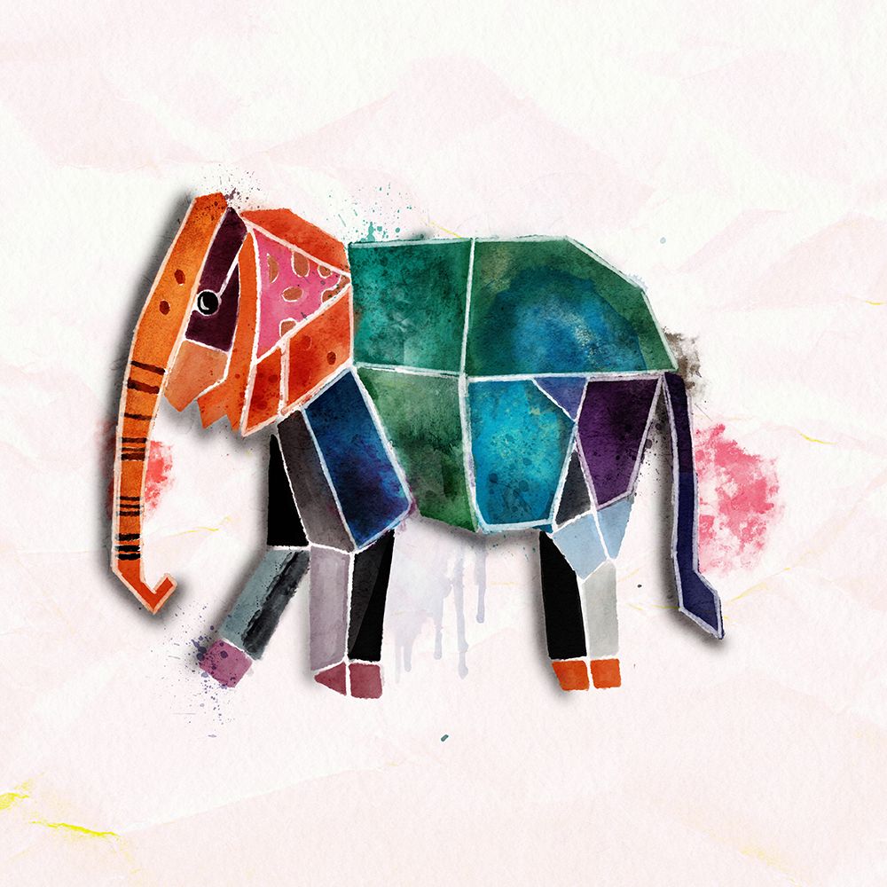 Stained Glass Elephant art print by Juliet Rose Philips for $57.95 CAD