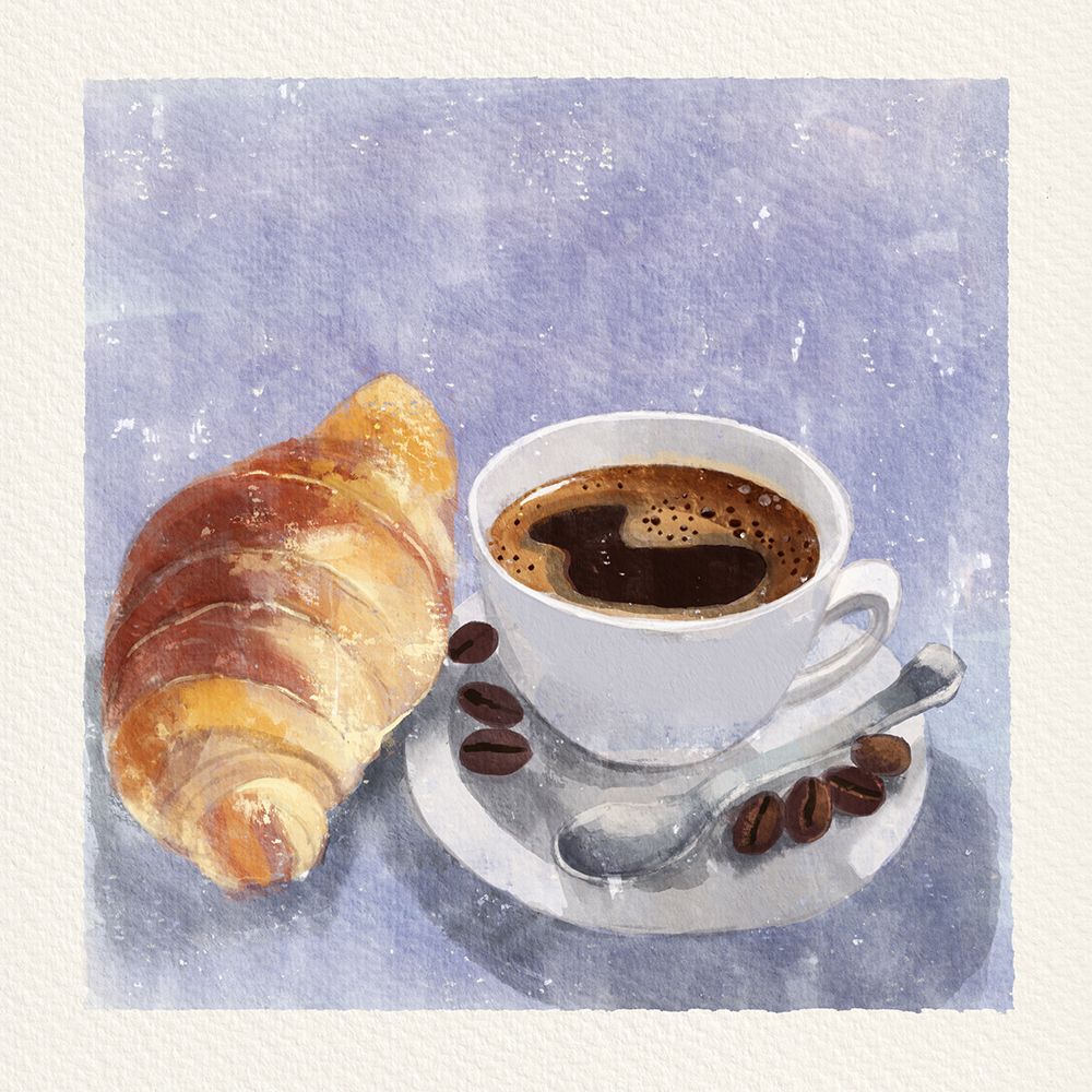 Coffee Croissant art print by Juliet Rose Philips for $57.95 CAD