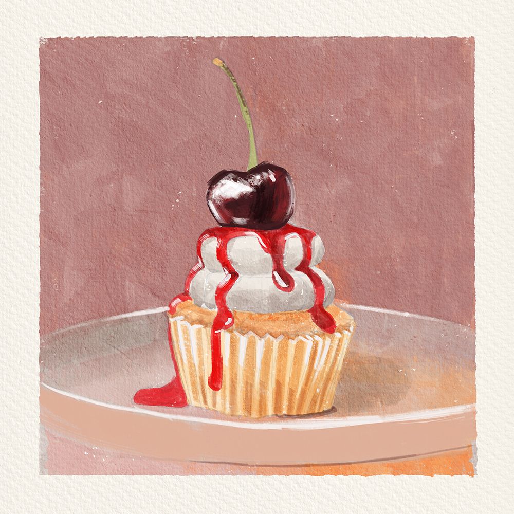 Cupcake Cherry 1 art print by Juliet Rose Philips for $57.95 CAD