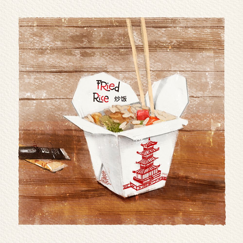 Takeout Fried Rice art print by Juliet Rose Philips for $57.95 CAD
