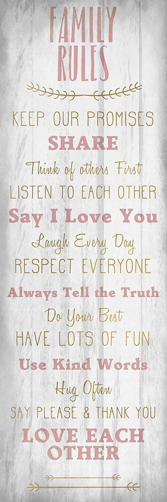 Family Rules v4 art print by Kimberly Allen for $57.95 CAD