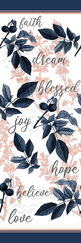 Navy Branches Panel Words art print by Kimberly Allen for $57.95 CAD