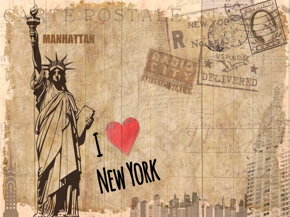 Post Card New York art print by Kimberly Allen for $57.95 CAD