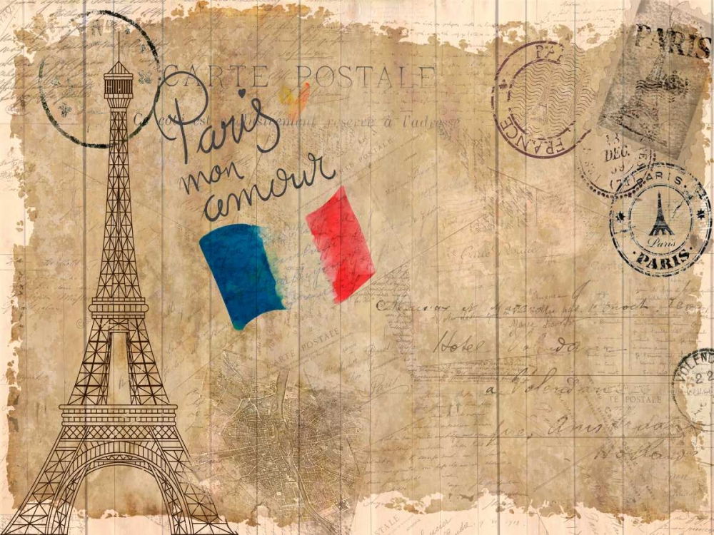 Post Card Paris art print by Kimberly Allen for $57.95 CAD