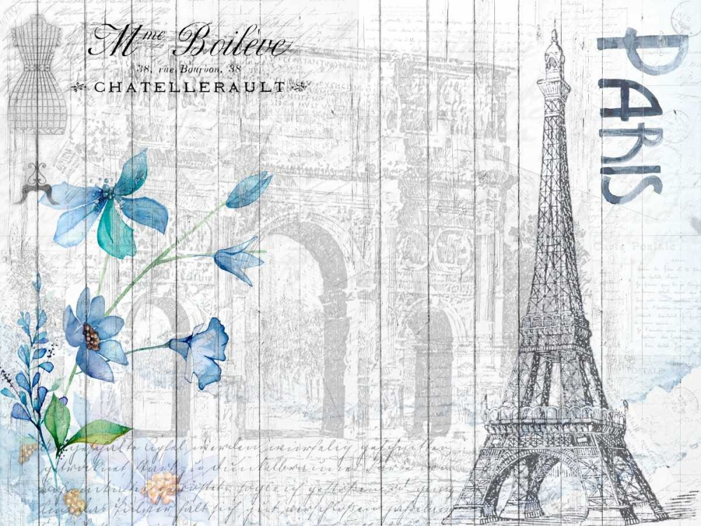 Blue Day Paris art print by Kimberly Allen for $57.95 CAD