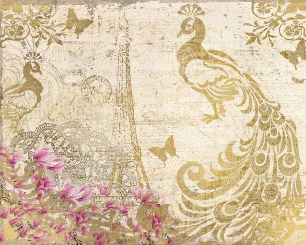 Peacock in Gold art print by Kimberly Allen for $57.95 CAD