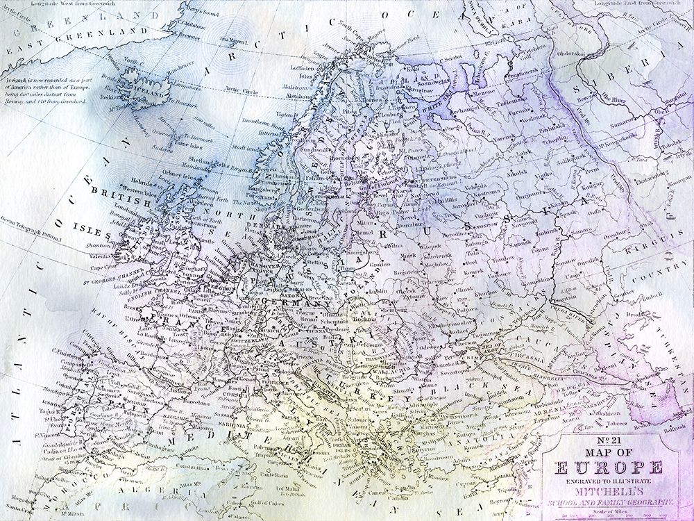 Watercolor Map 1 art print by Kimberly Allen for $57.95 CAD
