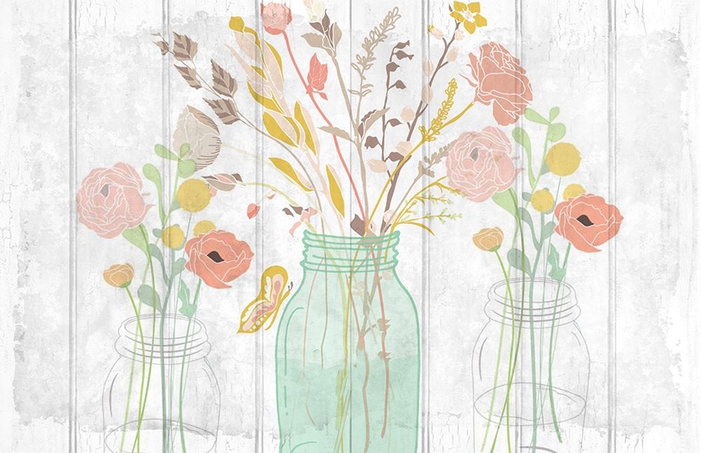 Summer Bloom Jars v2 art print by Kimberly Allen for $57.95 CAD