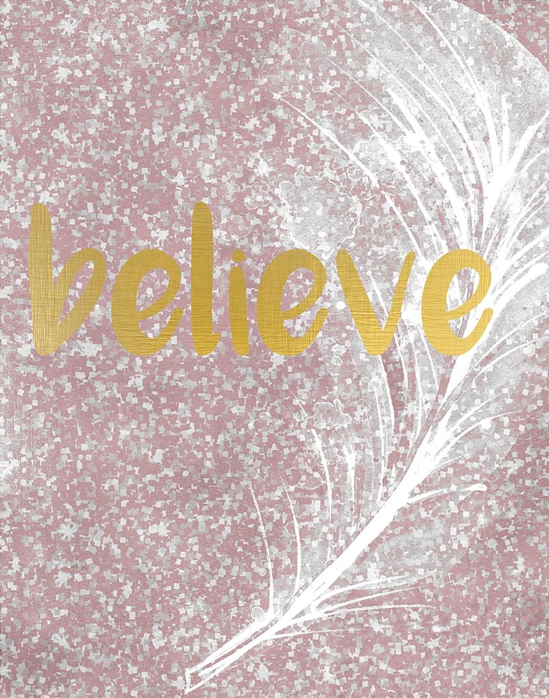 Pink Glitter Feather 1 art print by Kimberly Allen for $57.95 CAD