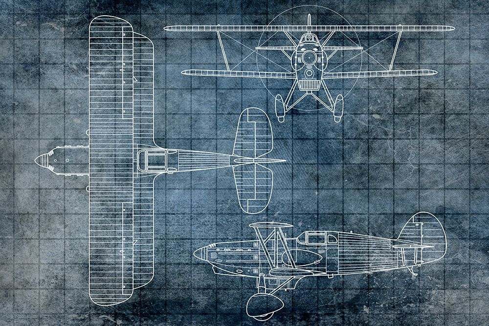 Plane Blueprint 1 art print by Kimberly Allen for $57.95 CAD