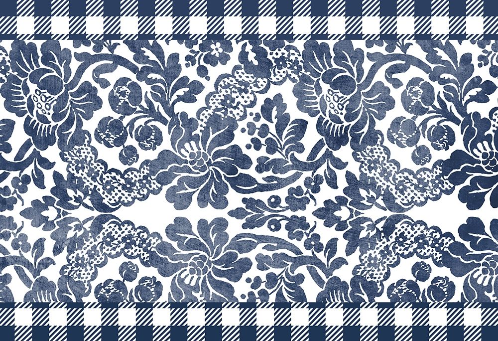 Gingham Floral Navy art print by Kimberly Allen for $57.95 CAD