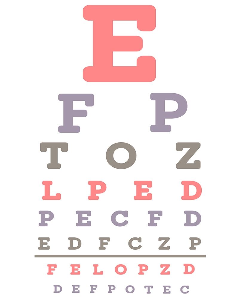 Eye Chart Pink art print by Kimberly Allen for $57.95 CAD