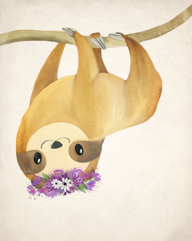 Floral Sloth 2 art print by Kimberly Allen for $57.95 CAD