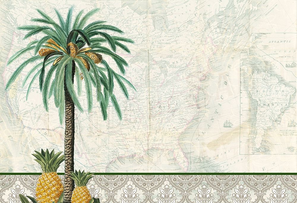 Tropic Palm Map art print by Kimberly Allen for $57.95 CAD