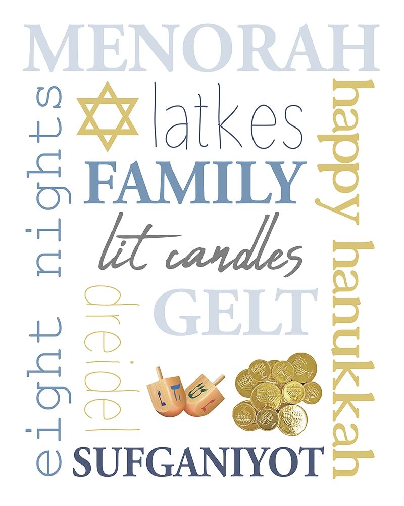 Hanukkah Word Art art print by Kimberly Allen for $57.95 CAD