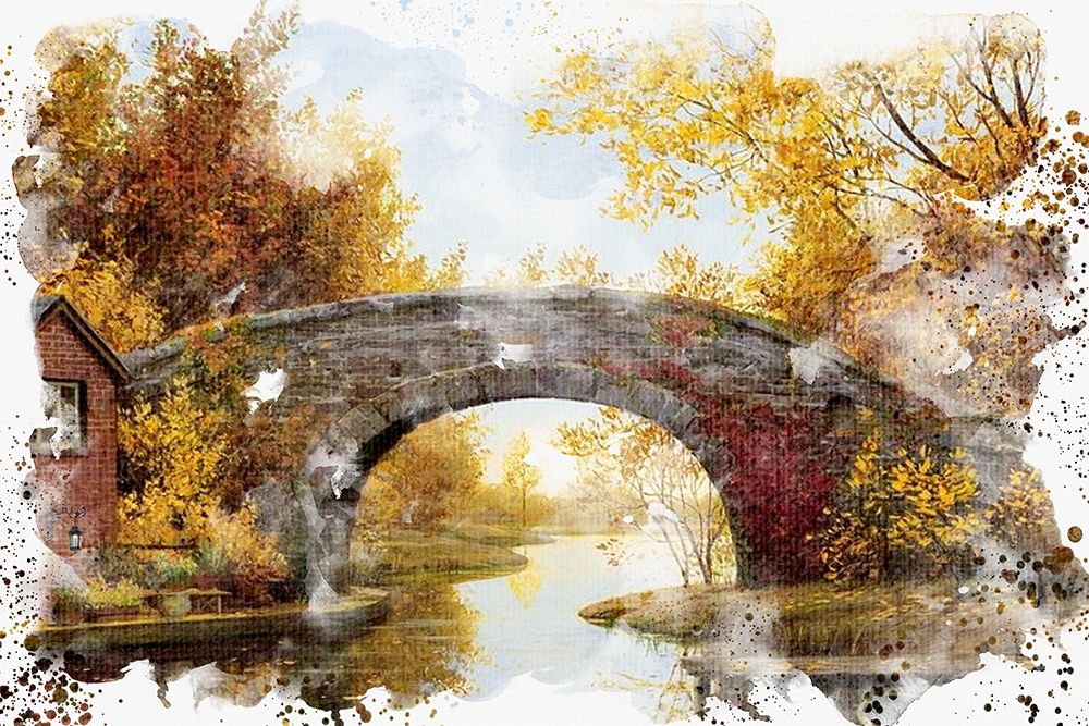 Autumn Bridge art print by Kimberly Allen for $57.95 CAD