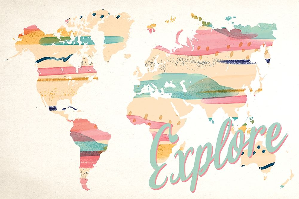 Explore Map art print by Kimberly Allen for $57.95 CAD
