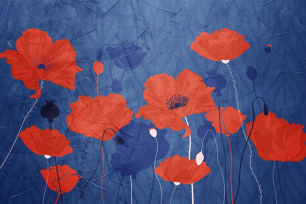 Classic Blue Poppies art print by Kimberly Allen for $57.95 CAD