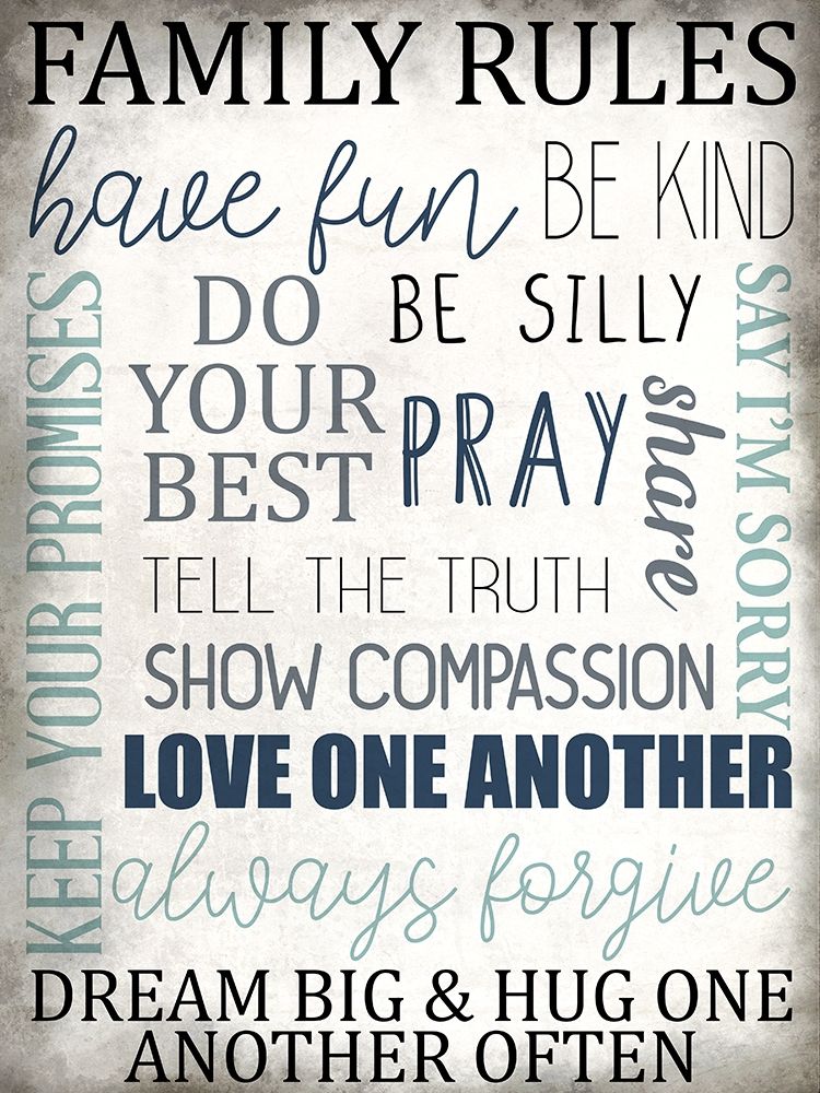 Family Rules art print by Kimberly Allen for $57.95 CAD