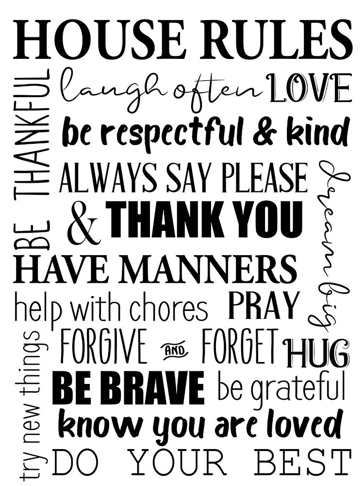 House Rules BW art print by Kimberly Allen for $57.95 CAD