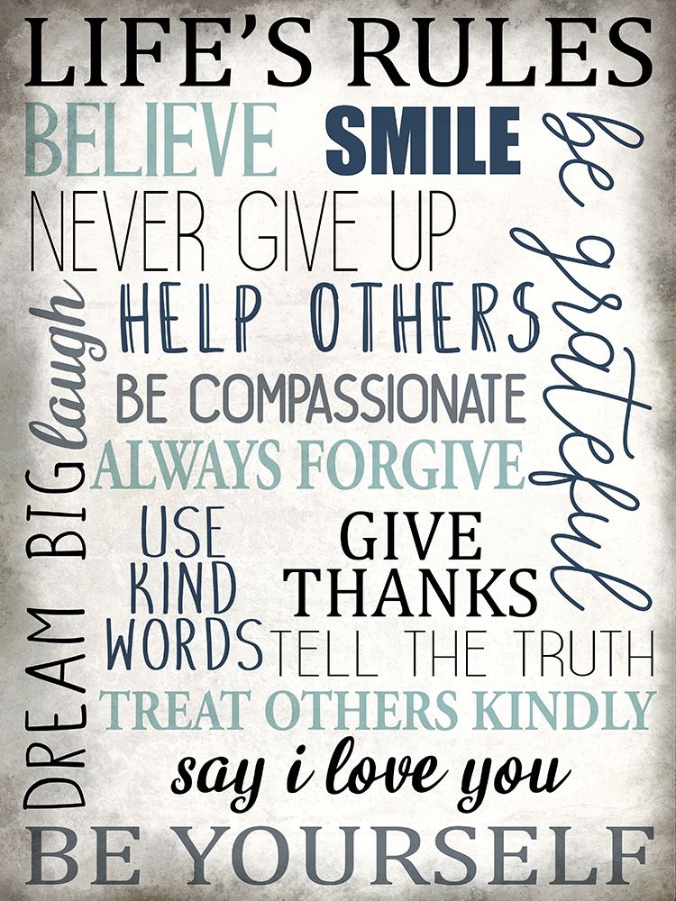 Life Rules art print by Kimberly Allen for $57.95 CAD