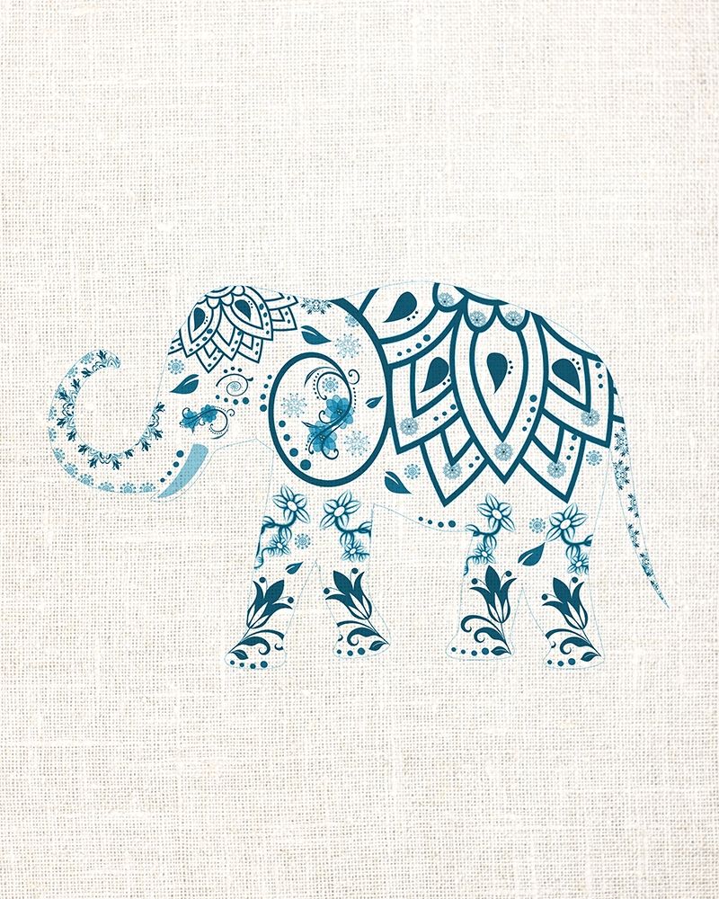 Patterened Elephant art print by Kimberly Allen for $57.95 CAD