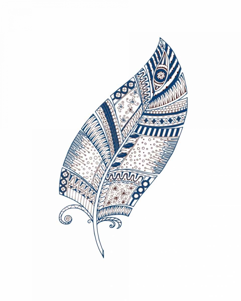 Indigo Henna Feather 1 art print by Kimberly Allen for $57.95 CAD