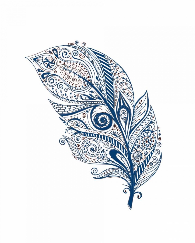Indigo Henna Feather 2 art print by Kimberly Allen for $57.95 CAD