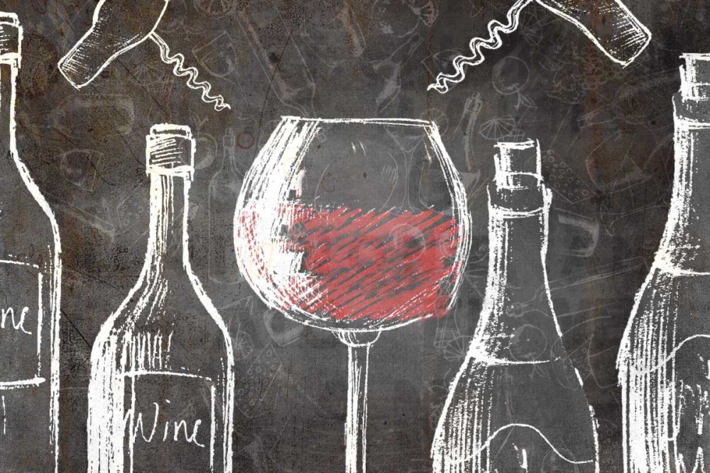 Chalkboard Wine 2 art print by Kimberly Allen for $57.95 CAD