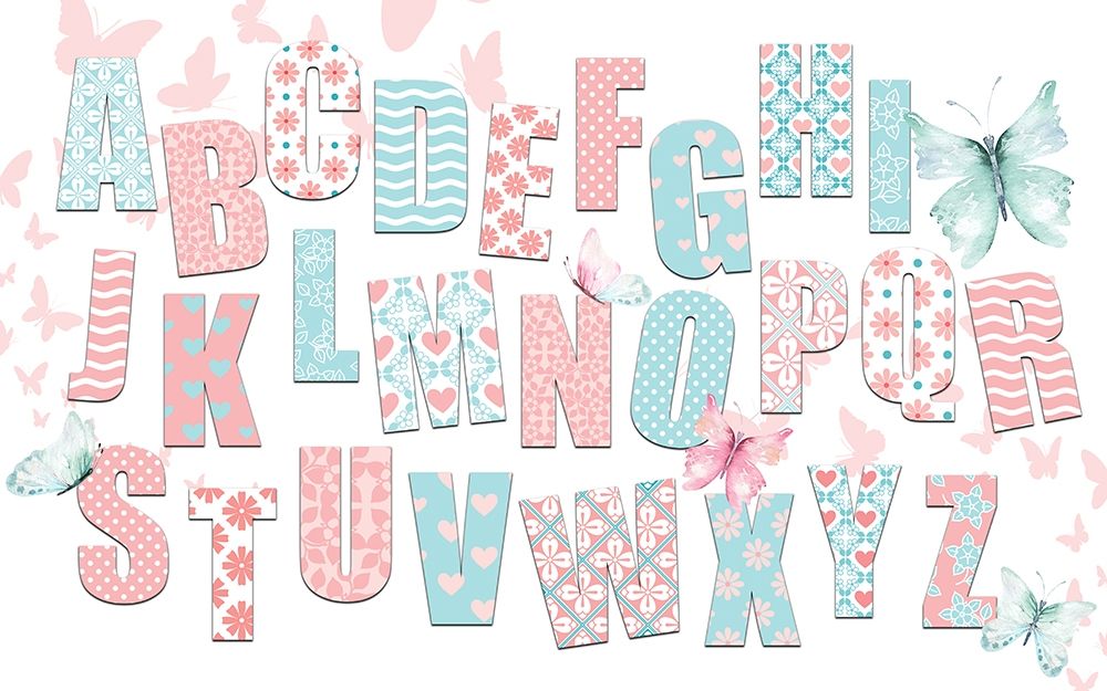 ABCs Pink Teal art print by Kimberly Allen for $57.95 CAD