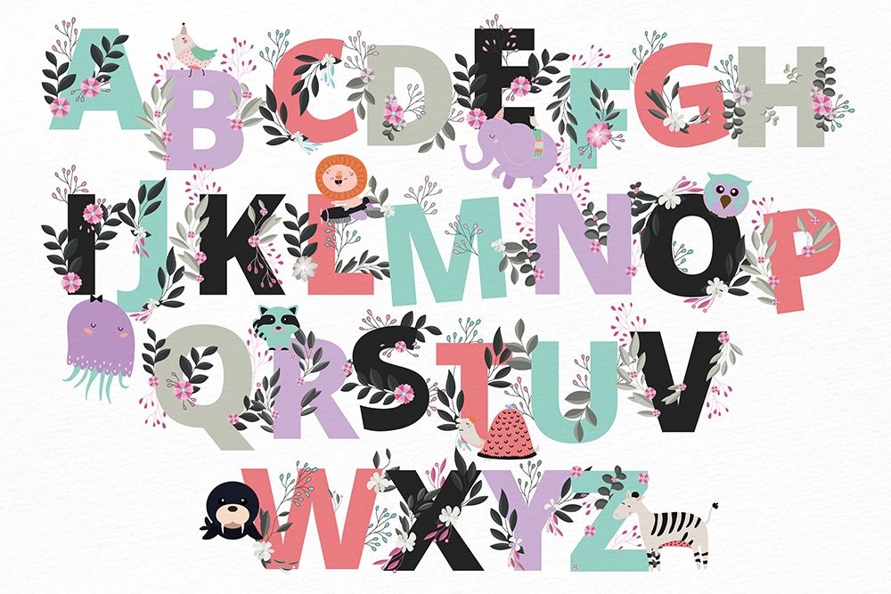 Floral Alphabet art print by Kimberly Allen for $57.95 CAD