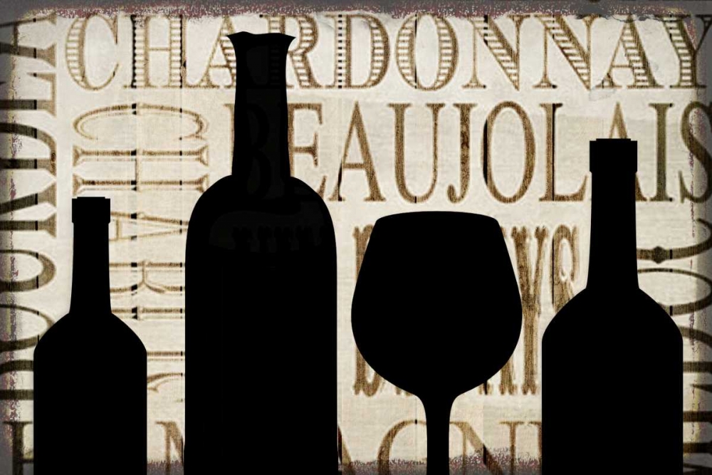 Wine Silhouette 1 art print by Kimberly Allen for $57.95 CAD