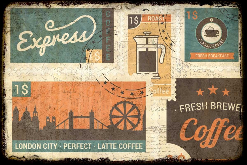 Coffee Stamps 1 art print by Kimberly Allen for $57.95 CAD