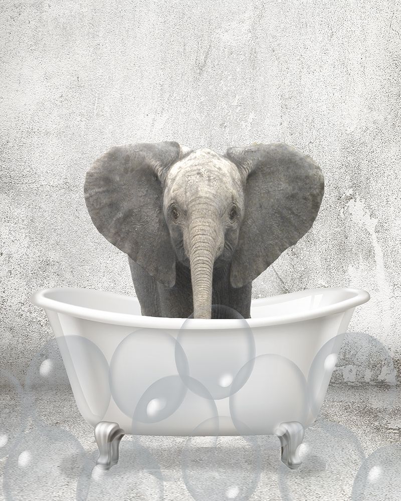 Baby Elephant Bath art print by Kimberly Allen for $57.95 CAD