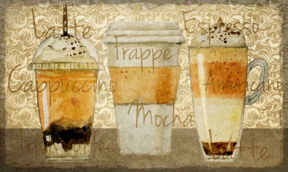 Damask Coffee 2 art print by Kimberly Allen for $57.95 CAD