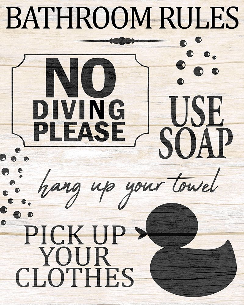 Bath Rules 1 art print by Kimberly Allen for $57.95 CAD