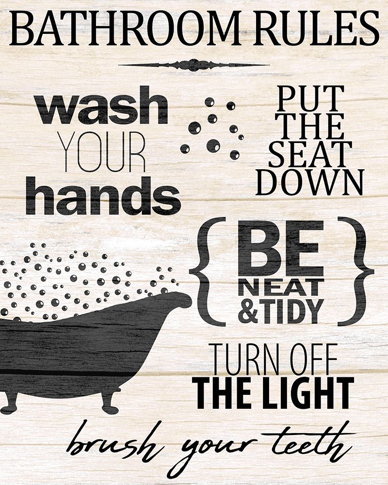 Bath Rules 2 art print by Kimberly Allen for $57.95 CAD