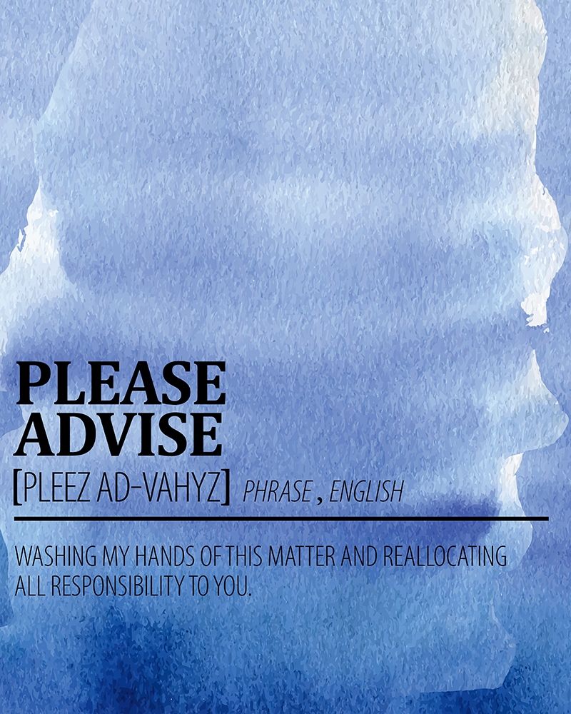 Please Advise Watercolor Blue art print by Kimberly Allen for $57.95 CAD