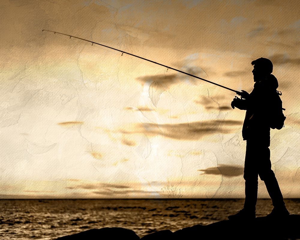 Fishing Silhouette art print by Kimberly Allen for $57.95 CAD