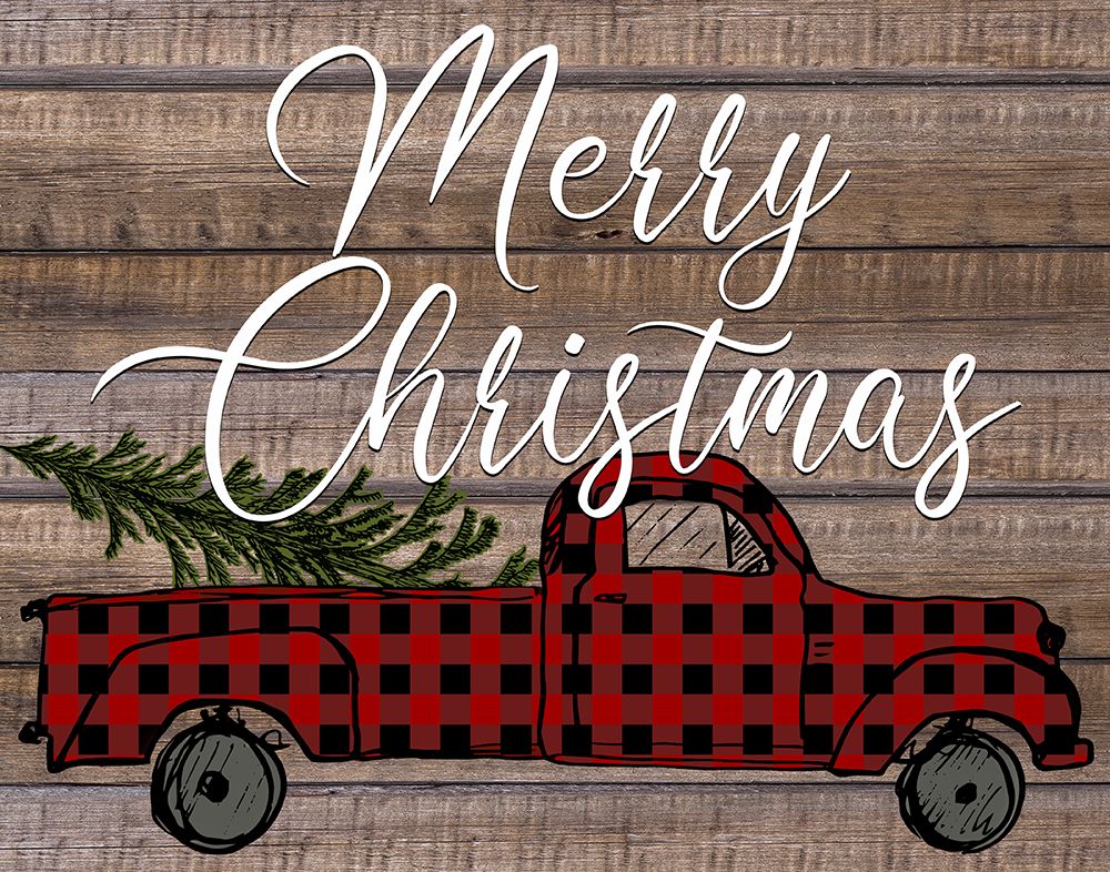 Merry Christmas Holiday Truck art print by Kimberly Allen for $57.95 CAD