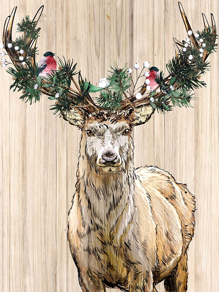 Christmas Deer art print by Kimberly Allen for $57.95 CAD