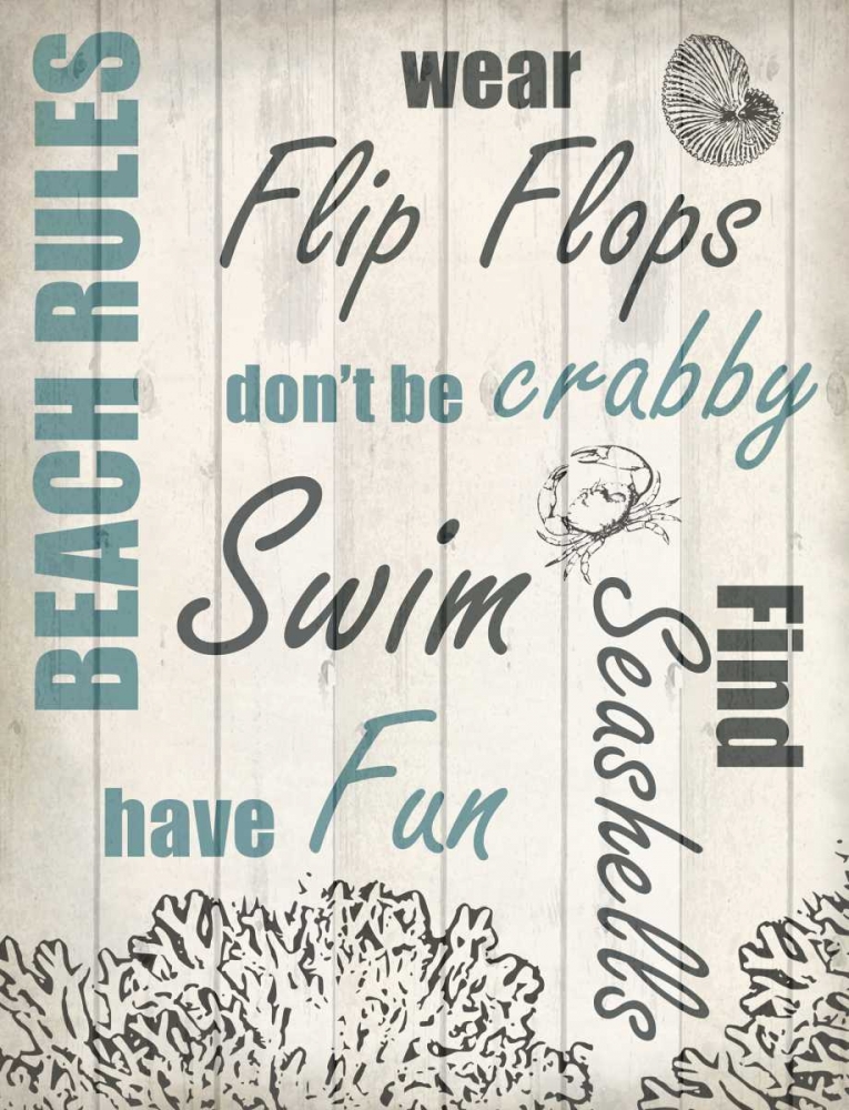 Beach Rules 2 art print by Kimberly Allen for $57.95 CAD