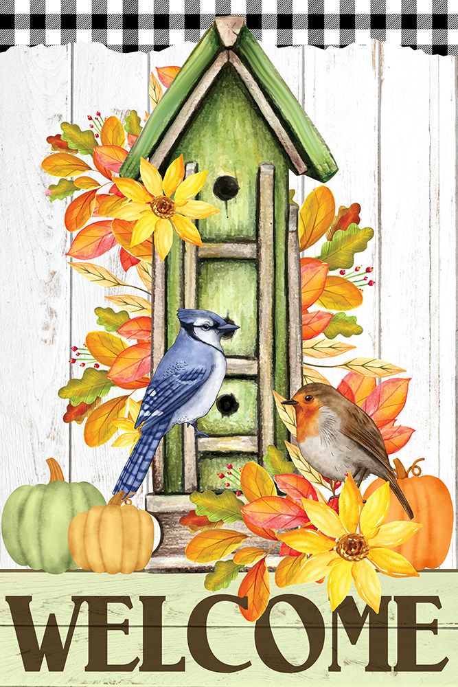 Autumn Birdhouse art print by Kimberly Allen for $57.95 CAD